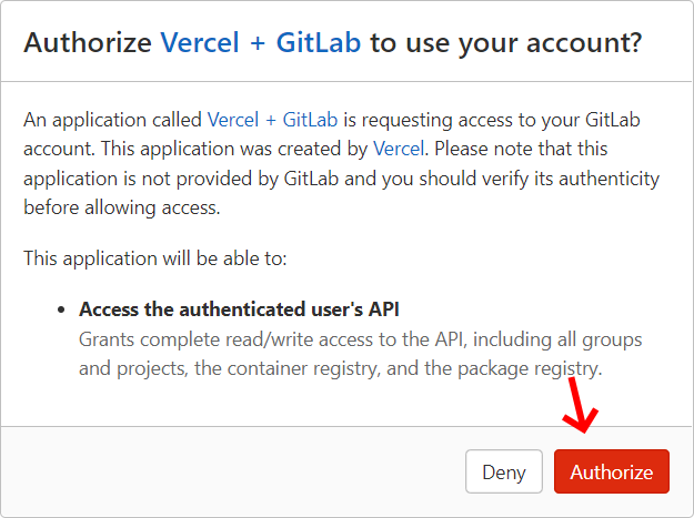 2. Authorize account