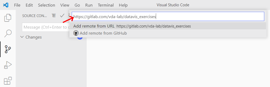 2. Fill in the URL and press enter