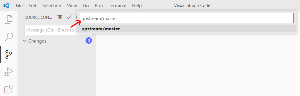 3. Specify branch: upstream/master